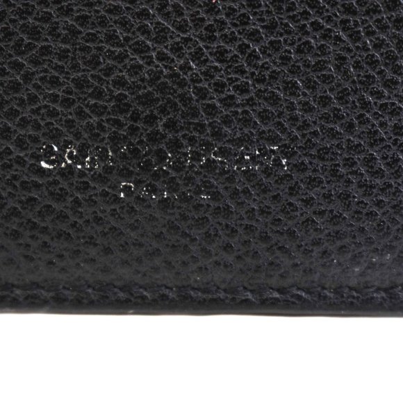 SAINT LAURENT Black Leather & Logo Small Wallet mn - Picture 2 of 9